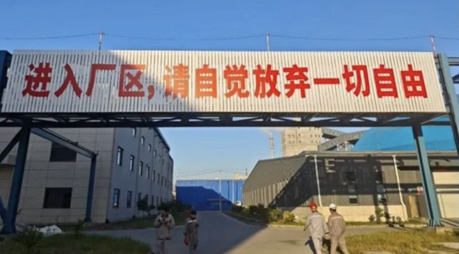 “进厂区请放弃一切自由”，网友爆料上市企业子公司雷人标语